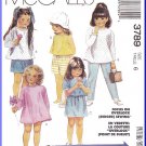 Vintage McCall's Sewing Pattern 3789 Size 6 Girls' Easy Knit Separates Top Skirt Pants Shorts Dress