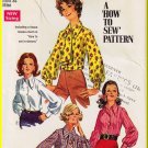 Vintage Simplicity Sewing Pattern 8299 Size 12 Misses' Blouse Ascot Tailored Button Front Shirt Cuff