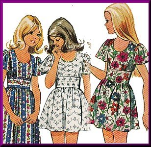CUT Vintage Simplicity Sewing Pattern 5538 Size 10 Girls' Dress Boho Chic Peasant Mini Ankle Length