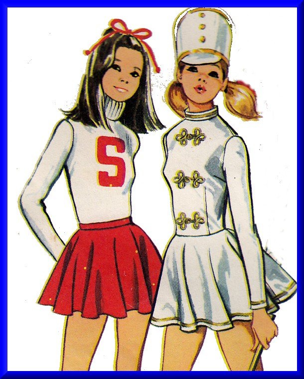 CUT Vintage Simplicity Sewing Pattern 5111 Size 9/10 Teens' Cheerleader Skating Outfit Skirt Vest