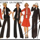 CUT Vintage Simplicity Sewing Pattern 7302 Sz 14 Misses' Skirt Pants Suit Jacket Italian Collar 70s
