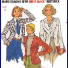 CUT Vintage Butterick Sewing Pattern 6115 Sz10 Misses' Blazer Jacket Marie Osmond Unlined Sport Coat