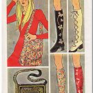 Vintage Simplicity Sewing Pattern 9553 One Sz Misses' Boot Spats Go-Go Hippy Boho Hobo Bag 70s Purse