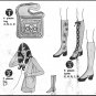 Vintage Simplicity Sewing Pattern 9553 One Sz Misses' Boot Spats Go-Go Hippy Boho Hobo Bag 70s Purse