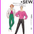 Vintage Kwik Sew Sewing Pattern 1492 Size 6-12 Misses' Stirrup Tights Retro 80s Slim Knit Pants Zips