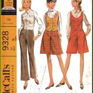 CUT Vintage McCall's Sewing Pattern 9328 Size 10 Misses' Timeless Shirt Blouse Pants Trousers Retro