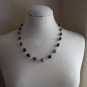 Chic Abstract Purple Beaded Necklace Frosted Clear Beads 23.5" Matinee Length Trendy Funky Stylish