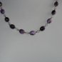 Chic Abstract Purple Beaded Necklace Frosted Clear Beads 23.5" Matinee Length Trendy Funky Stylish