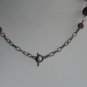Chic Abstract Purple Beaded Necklace Frosted Clear Beads 23.5" Matinee Length Trendy Funky Stylish