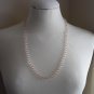 Cute Clear Frosted Glass Necklace Red Seed Beads 26.5" Opera Length Mod Simple Elegant Chic Handmade