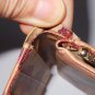 Vintage Asian Scenery Leather Wallet  Kisslock Coin Soft Leather Mountains Waterfall Made in Korea