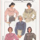 Vintage Simplicity Sewing Pattern 8301 Size 14-20 Misses' Long Sleeve Blouses Yoke Collar Buttons