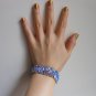 Icy Blue Lavender Safety Pins Cuff Stretch Handmade Bracelet Rock and Roll Glamazon Grunge Goth Chic