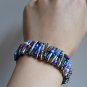 Edgy Safety Pins Stretch Cuff Mix Combo Color Stretchy Handmade Bracelet Punk Rock Glam Gothic Chic