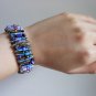 Edgy Safety Pins Stretch Cuff Mix Combo Color Stretchy Handmade Bracelet Punk Rock Glam Gothic Chic