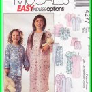 McCall's Sewing Pattern 4277 Sz 2-6 Children's Pajamas Sleepwear Top Pants Shorts Nightshirt Unisex