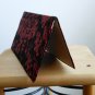 Black Red Chinese Brocade Wallet Asian Check Bill Holder Checkbook Shiny Tapestry Elegant Classic