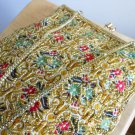 Gold Beaded Tapestry Vintage Purse DuVal Clutch Handbag Made in Hong Kong Evening Formal Fancy Chic