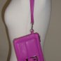 Vibrant Fucshia Pink Leather Express Wristlet Purse Clutch Trendy Sporty Casual Bag