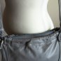Vintage Smokey Grey Leather Shoulder Bag by Carissima Retro 80s Gather Front Ties Purse Double Strap