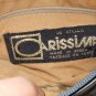 Vintage Smokey Grey Leather Shoulder Bag by Carissima Retro 80s Gather Front Ties Purse Double Strap