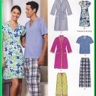 New Look 6858 Sewing Pattern Sz XS-XL Unisex Misses' Men's Sleepwear Loungewear Sleepshirt PJs Robe