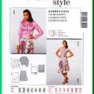 Burda 7491 Sewing Pattern Sz 10-22 Misses' Coordinates Fitted Jacket Cap Sleeve Top Bias Flare Skirt