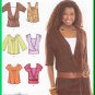 Simplicity 3790 Sewing Pattern Size 6-14 Misses' Knit Tops Poet Wrap Pleats Boho Hippy Chic Layered