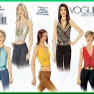 Vogue 2563 Sewing Pattern Sz 8-12 Misses' Halter Tops Fitted Sexy Glamorous Drape Front Gathers Chic
