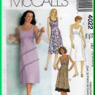 McCall's 4022 Sewing Pattern Sz 12-18 Misses' Dress Empire Gathered Bodice A-line Skirt Sleeveless