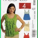 McCall's 5853 Sewing Pattern Sz 4-10 Misses' Trendy Tank Tops Bubble Flounce Tiered Floral Applique