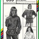 Stretch and Sew 399 Sewing Pattern Sz 30-46 Misses' Sweat Tops Oversized Hoody Jacket Pullover Shirt