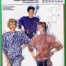 Burda 6117 Vintage Sewing Pattern Sz 10-40 Misses' Tops Retro 80s Baggy Asymmetrical Shoulder Pleats