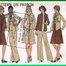 Simplicity 7603 Vintage Sewing Pattern Sz 8 Misses' Casual Outfit Retro 70s Shirt Jacket Pants Skirt