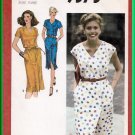 Simplicity 9373 Vintage Sewing Pattern Sz 10 Misses' Retro Dress Double Breasted Cap Sleeves Pleats
