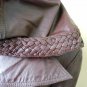 Vintage 70s Brown Leather Trench Calf Length Long Hip Spy Coat Hood Notched Collar Belt Braided Trim