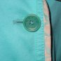 Coach Trench Coat Turquoise Blue Sz 12 Classic Mid Length Belted Double Breasted Jacket Trendy Chic