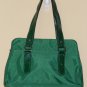 Green Banana Republic Purse Handbag Emerald Nylon Patent Leather Handles Sporty Trendy Shoulder Bag
