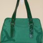 Green Banana Republic Purse Handbag Emerald Nylon Patent Leather Handles Sporty Trendy Shoulder Bag