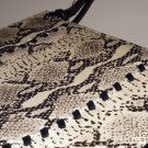 Fossil Python Print Leather Shoulder Bag Ladylike Sophisticated Structured Black Purse Elegant Chic