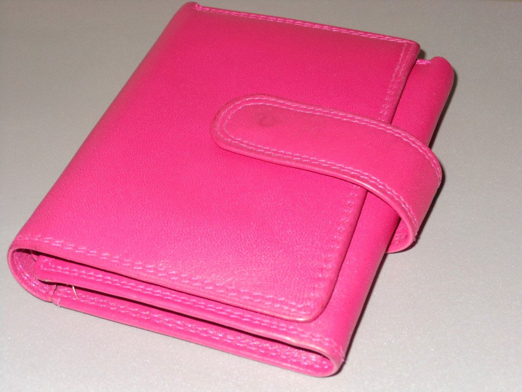 Bright Pink Leather Samsonite Wallet Fuchsia Pocketbook Bill Holder Classic Folio Style Soft Leather