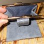 Vintage Grey Eelskin Suede Wallet Retro Feminine Chic Coin Bill Holder Card Slots 80s Ladylike Glam