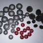 Black and White Daisy Flower Buttons Asian Floral Leaves Motif Taupe Bamboo Leaf Burgundy Chevron