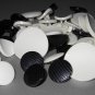 Black and White Plastic Shank Buttons Large Small Stripes Matte for Jackets Suits Blouses Sewing