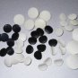 Black and White Plastic Shank Buttons Large Small Stripes Matte for Jackets Suits Blouses Sewing