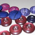 Large Purple Blue Plum Navy Buttons for Sewing Crafts Coats Jackets Pearly Sheen Varigated Color