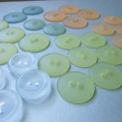 Frosted Pastel Peach Blue Green Buttons Flat Large Medium Small Matte for Sewing Hobbies Crafts
