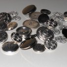 Antique Silver Tone Gunmetal Buttons Lot Shank Flat Sew On Crests Floral Plain Suits Jackets Coats