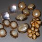 Fancy Faux Pearl Gold Tone Buttons Rhinestone Center for Decoration Sewing Jewelry Crafts Hobbies