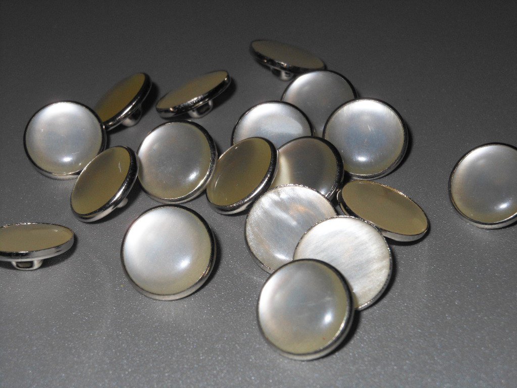 Small Classic Pearly White Silver Tone Shank Buttons Lot for Sweaters Blouses Tops Jackets Sew-on